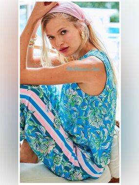 Lilly Pulitzer Bal Harbour Palazzo Pants Tunic Top Women’s Sz Medium